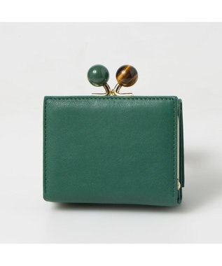UNBILLION ペルケ perche / ジェムストーンがま口3つ折り財布 ライトグリーン