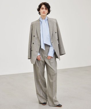 BEIGE， NATION / ウールヘリンボーンダブルジャケット C.Gray