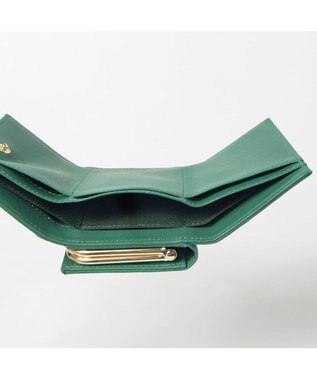 UNBILLION ペルケ perche / ジェムストーンがま口3つ折り財布 ライトグリーン