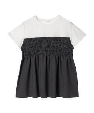 Green Parks シャーリングサテンドッキングプルオーバー Charcoal Gray