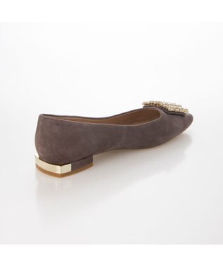 MODE ET JACOMO <MODE ET JACOMO>アシンメトリービジューフラットパンプス オークスエード