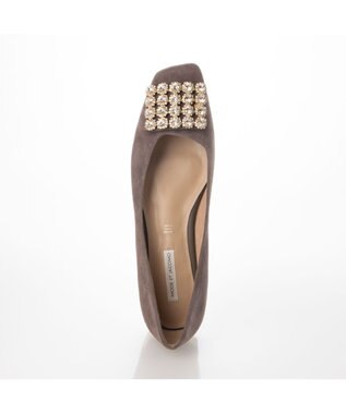 MODE ET JACOMO <MODE ET JACOMO>アシンメトリービジューフラットパンプス オークスエード