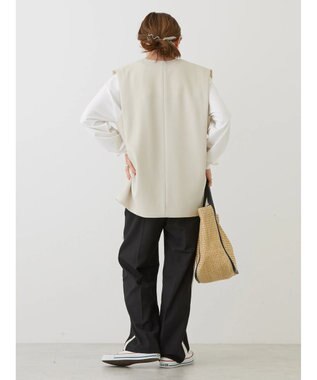 AMERICAN HOLIC 丈違いニュアンスベスト Light Beige