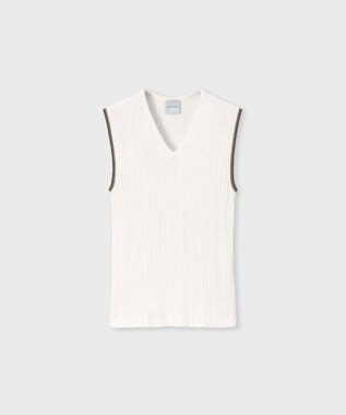 Paul Smith ストライプポイント Vネックニット オフホワイト