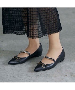 MODE ET JACOMO <MODE ET JACOMO>ポインテッドトゥメリージェーンパンプス ブラック