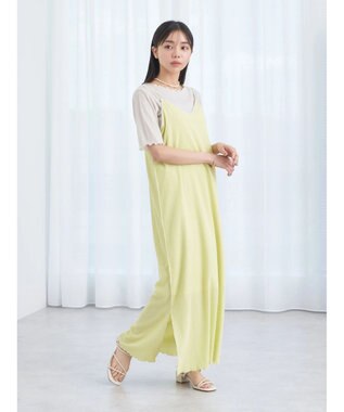 earth music&ecology ＳＥＴ２点配色キャミワンピース＋メローインナー Lemon Yellow