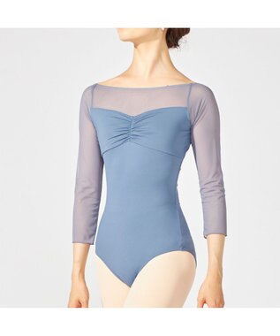 Chacott 7分袖レオタード アイアンブルー