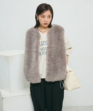 Green Parks ・ＥＬＥＮＣＡＲＥ　ＤＵＥ　シープファーベスト Gray Beige