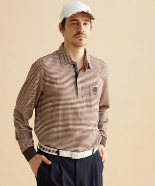 MEN】プレミアムギンガムサッカー ZIPポロシャツ / DAKS GOLF