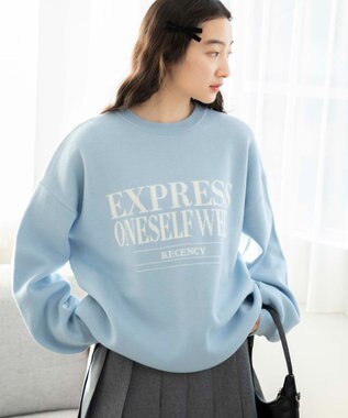 WEGO ジャガードニットプルオーバー サックス