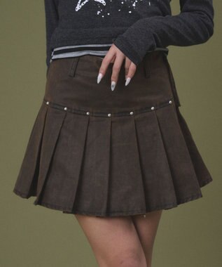 WEGO スタッズデザインプリーツスカパン