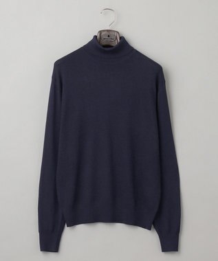 GOTAIRIKU 【家庭洗濯可能】イタリア糸 ハイゲージ タートルニット_リンクス柄 ネイビー系1