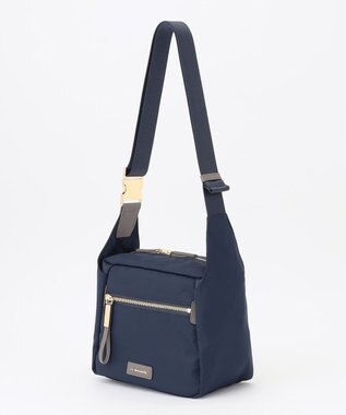 LA BAGAGERIE メタルバックル　ボックスショルダー　SSサイズ ネイビー