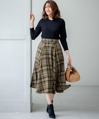 組曲 Elenaリブニット プルオーバー ブラック系