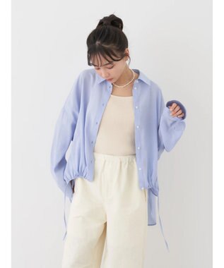 earth music&ecology ドロスト羽織シャツ Blue