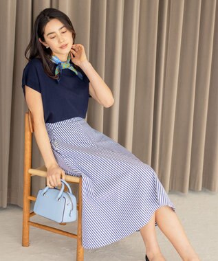 組曲 S 【洗える・型崩れしにくい】CHAI ニットTシャツ ネイビー系