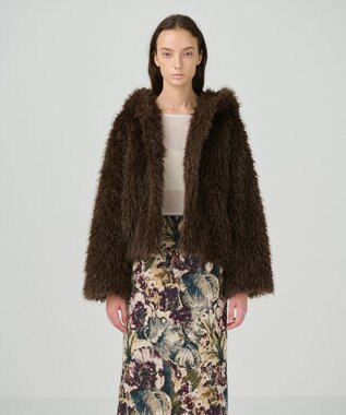 GRACE CONTINENTAL フェイクファーブルゾン ブラウン