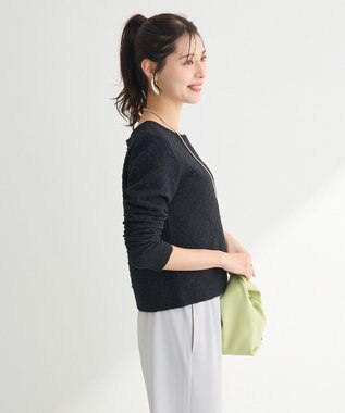 Green Parks シアーポコポコプルオーバー Black