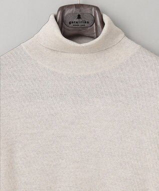 GOTAIRIKU 【家庭洗濯可能】イタリア糸 ハイゲージ タートルニット_リンクス柄 アイボリー系1