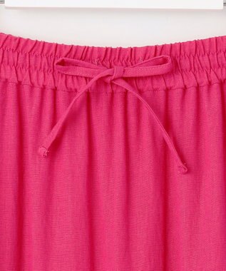23区 【SLOW/一部店舗限定】ブライトリネン  ティアード スカート ローズ系