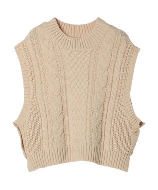 CRAFT STANDARD BOUTIQUE ２ＷＡＹケーブルニットベスト Beige