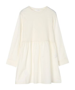 Green Parks リブドッキングカットソーボリュームチュニック Ecru