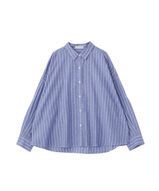 Green Parks 綿麻混シャツ Sax