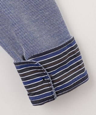 JOSEPH ABBOUD 【キングサイズ・オーガニックコットン】長袖ダディポロシャツ ブルー系