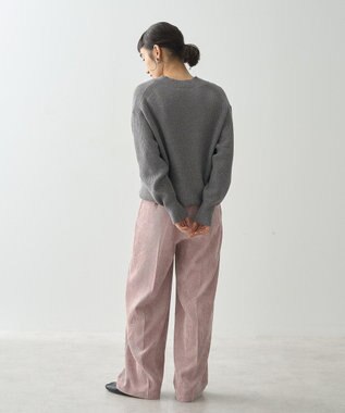 AMERICAN HOLIC ラメ入りＶネック片畦ニットプルオーバー Gray Mixture