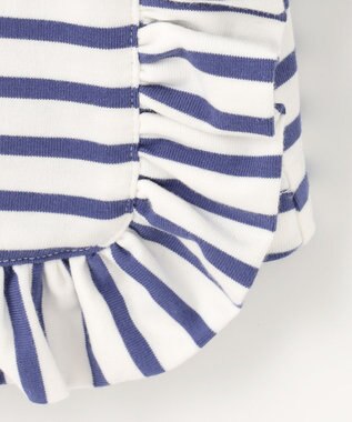 #Newans 【ANSWER for 神戸エレガンス】フリルポケットロングTシャツ ブルーボーダー系