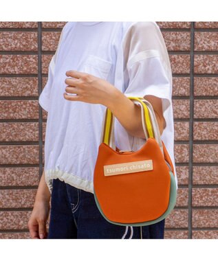 tsumori chisato CARRY ネコかおウレタン ミニバッグ ハンドバッグ 猫モチーフ オレンジ
