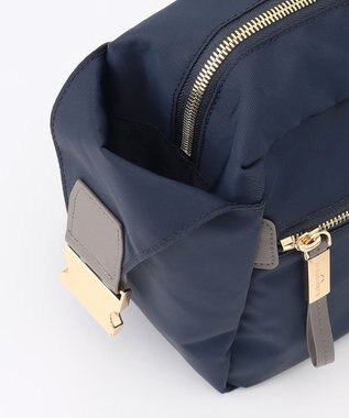 LA BAGAGERIE メタルバックル　ボックスショルダー　SSサイズ ネイビー