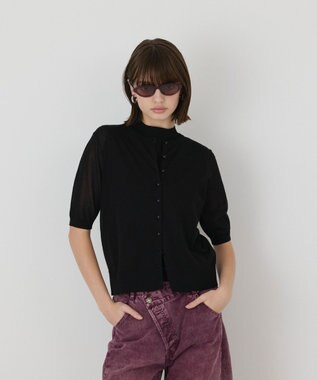 GRACE CONTINENTAL ハーフスリーブニットカーディガン