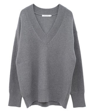 AMERICAN HOLIC ラメ入りＶネック片畦ニットプルオーバー Gray Mixture