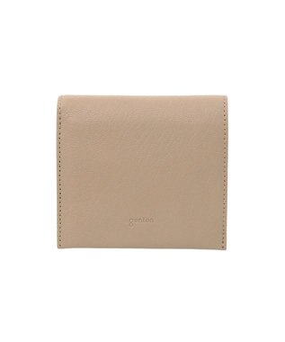 genten ゴートベーシック 二つ折りBOX財布 サンドベージュ