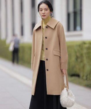 組曲 ウールモッサステンカラー コート ベージュ系