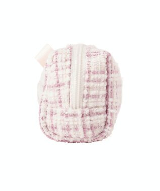 Maison de FLEUR グログランリボンツイードロングポーチ Light Pink