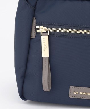 LA BAGAGERIE メタルバックル　ボックスショルダー　SSサイズ ネイビー