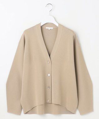 自由区 【洗える】ドライコットンハイゲージニット カーディガン ベージュ