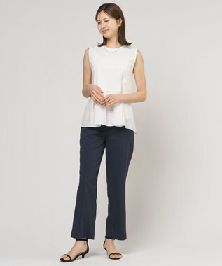 J.PRESS LADIES L 【レイヤードスタイルに】コットンスムース レイヤードフレア カットソー ホワイト系