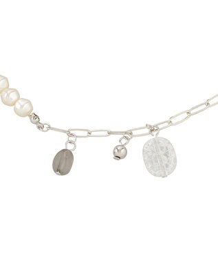 earth music&ecology パールＭＩＸチャームネックレス Silver