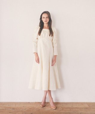 Maison de FLEUR 慈愛に満ちたジャカードワンピース Ivory