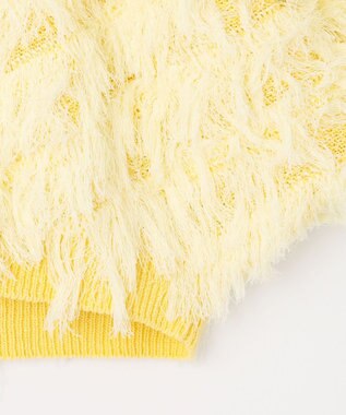 自由区 【カトリエムブーケ】Cardigan tout doux フリンジカーディガン イエロー