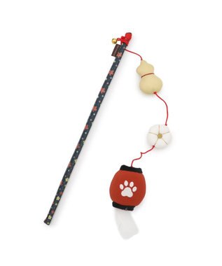 PET PARADISE ペットパラダイス キャット 和ちょうちん 猫じゃらし レッド