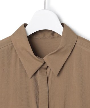 23区 S 【GOLD LABEL】トリアセテートオーガンジー プリーツワンピース ブラウン系