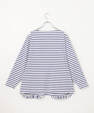 #Newans 【ANSWER for 神戸エレガンス】フリルポケットロングTシャツ ブルーボーダー系