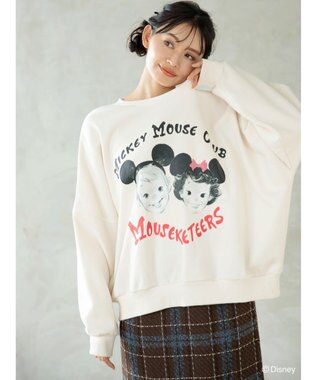 Green Parks ミッキーマウス・クラブ／フェイス裏起毛プルオーバー Light Beige