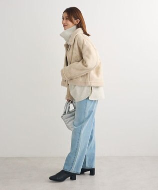 Green Parks フェイクムートンブルゾン Beige