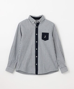 J.PRESS KIDS 【140-170cm】ストライプ＆チェック シャツ ネイビー系ストライプ