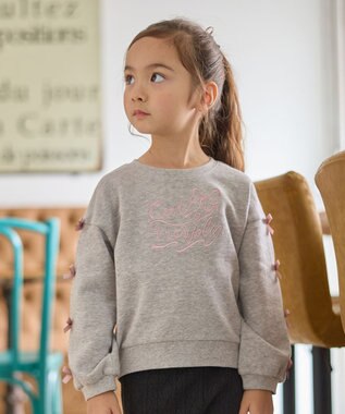 ANY KIDS 袖リボン トレーナー グレー